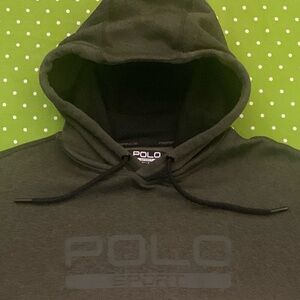 POLO SPORT 100% Polyester Muddy Grey Pullover Hoodie